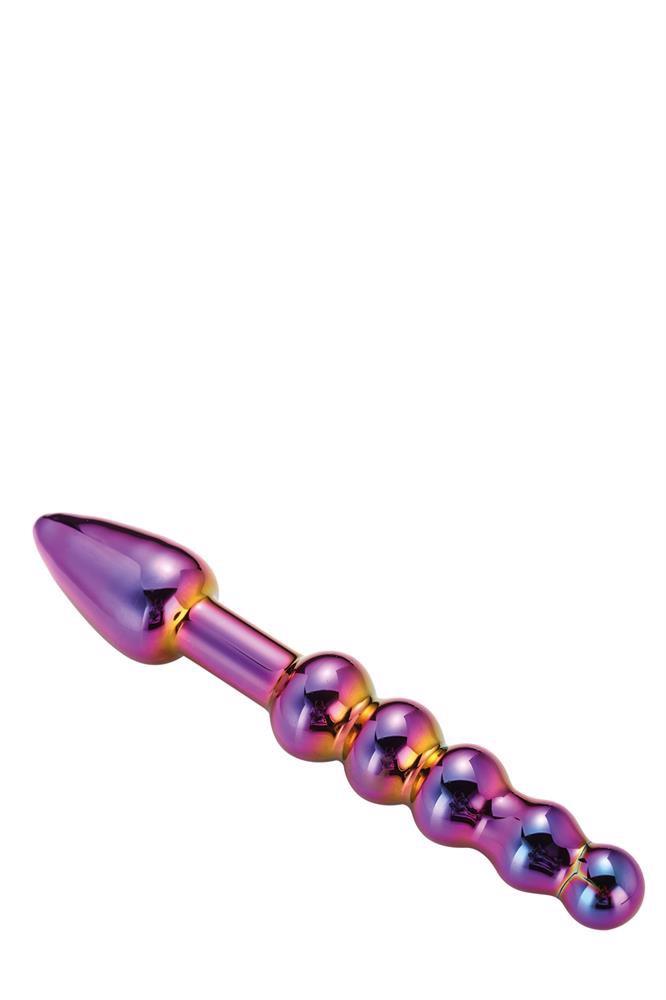 Glamour glass ridged anal dildo